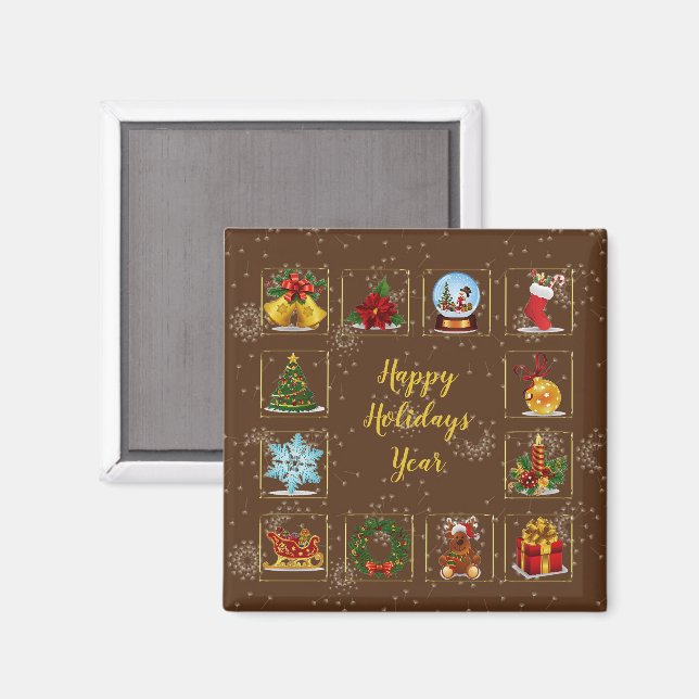 Christmas Elements Magnet (Front/Back)