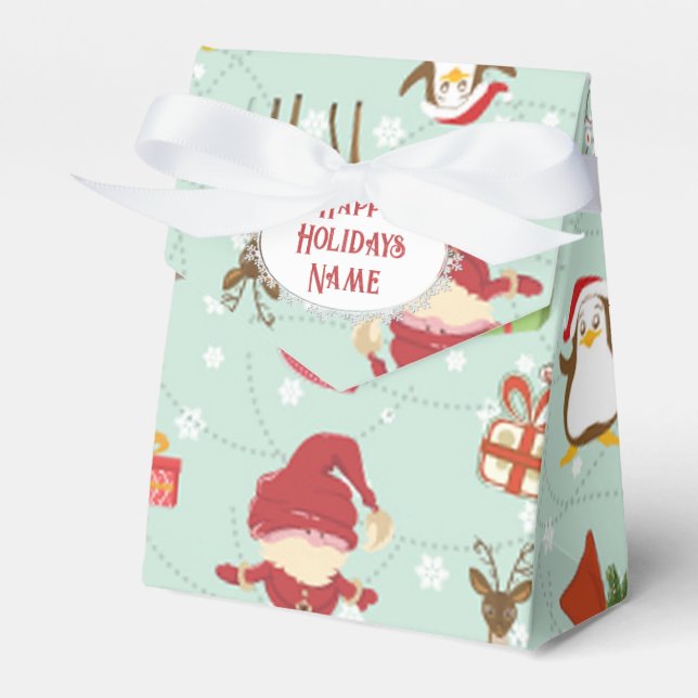 Christmas Elements Reindeer Elves Favor Box (Front Side)