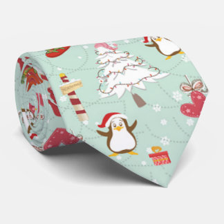 Christmas Elements Reindeer Elves Tie