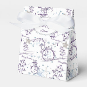 Christmas Elements Snowman Sketch Favor Box
