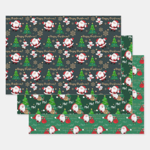  Christmas Elements Wrapping Paper Sheets
