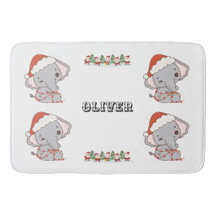 Christmas Elephant Bathroom Mat
