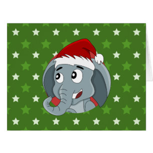 Christmas elephant cartoon
