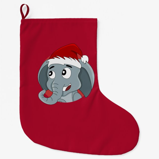 Christmas elephant cartoon Christmas Stocking (Front)