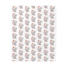 Christmas Elephant Fleece Blanket