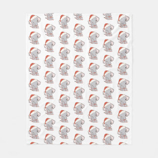 Christmas Elephant Fleece Blanket