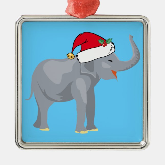 Christmas Elephant Metal Ornament (Front)