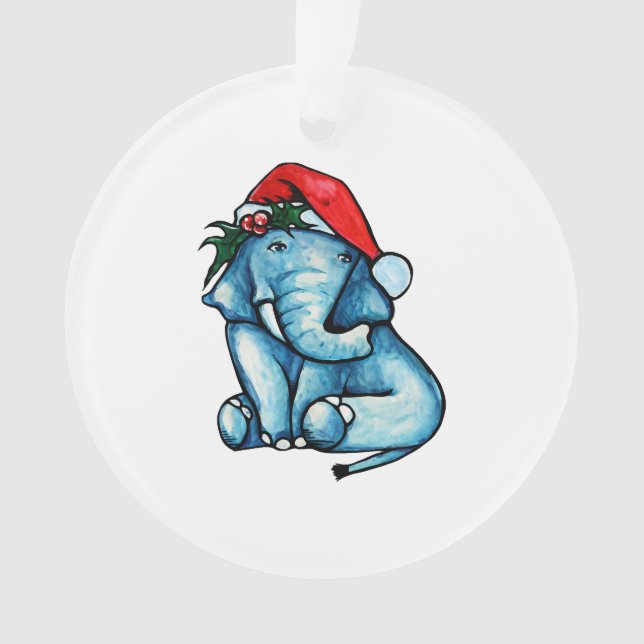 Christmas Elephant  Ornament (Front)