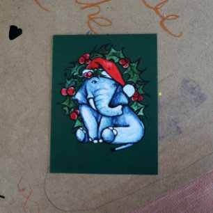 Christmas Elephant Postcard