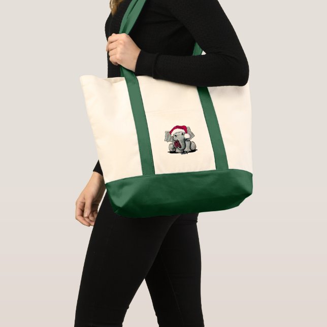 Christmas Elephant Tote Bag (Front (Product))