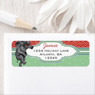 Christmas Elephant Zig Zag Motif Retour Adresse