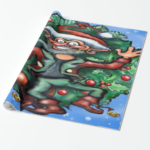 Christmas Elf 2x3' 60# Wall Decoration Wrapping Paper