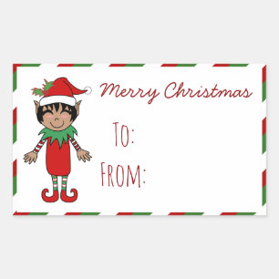 Christmas Elf Boy Merry Christmas Gift Sticker