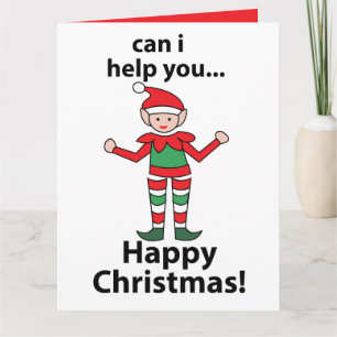 Christmas Elf Can I Help You Happy Christmas Elf Card
