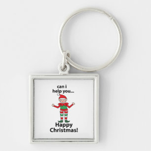 Christmas Elf Can I Help You Happy Christmas Elf Keychain