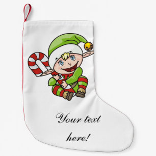 Christmas elf cartoon small christmas stocking