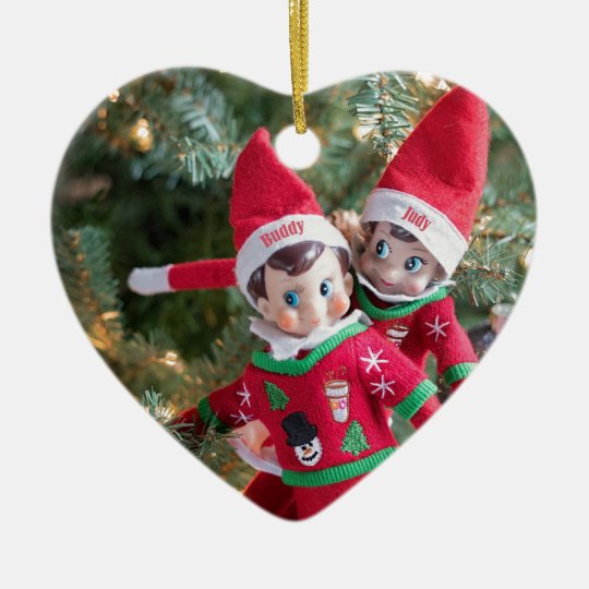 Christmas Elf Ceramic Ornament
