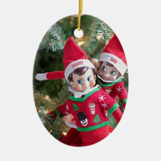 Christmas Elf Ceramic Ornament