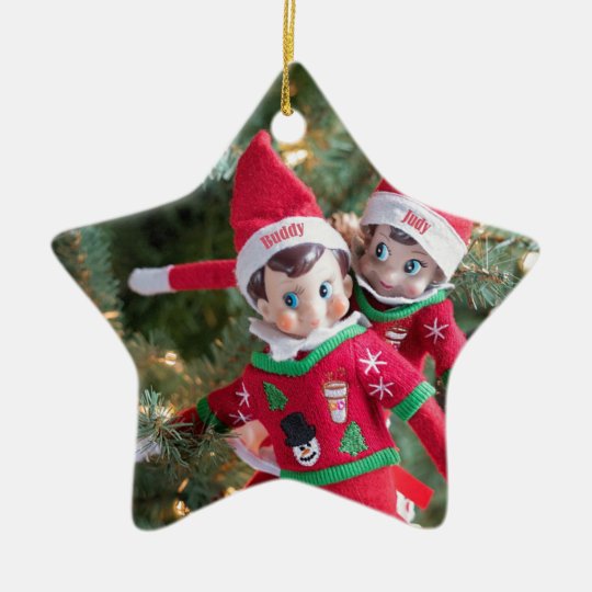 Christmas Elf Ceramic Ornament
