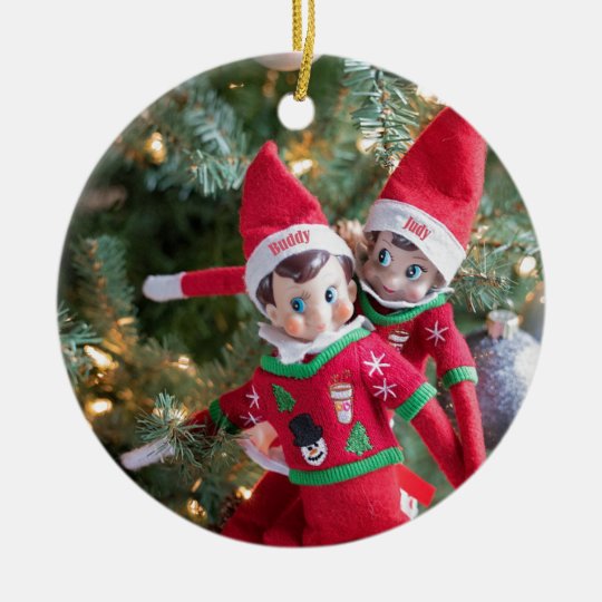 Christmas Elf Ceramic Ornament