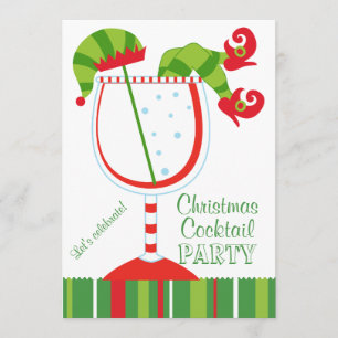 Christmas Elf Cocktail Party Invitation