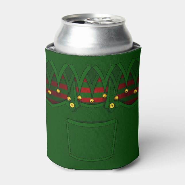 Christmas Elf Coolers Christmas Beer Can Cooler (Can Front)