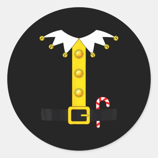 Christmas Elf Costume  Classic Round Sticker (Front)