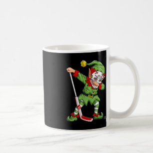 Christmas Elf Dabbing Ice Hockey Player Boys Kids Coffee Mug