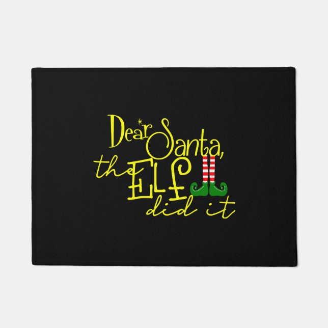 Christmas Elf Did It Doormat (Front)