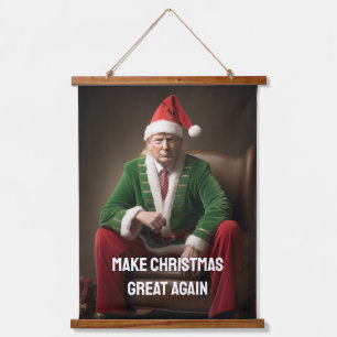 Christmas Elf Donald Trump Hanging Tapestry