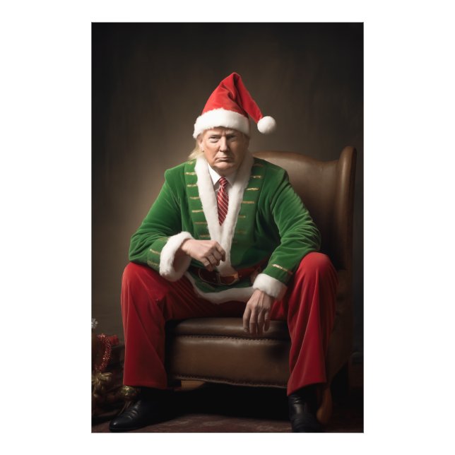 Christmas Elf Donald Trump Photo Print (Front)