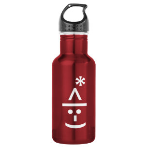 Christmas Elf Emoticon Xmas ASCII Text Art 532 Ml Water Bottle