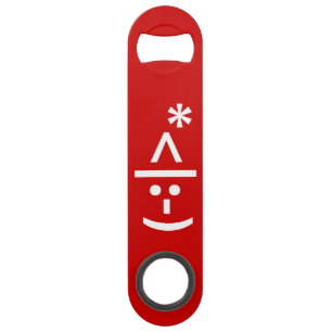 Christmas Elf Emoticon Xmas ASCII Text Art Bar Key
