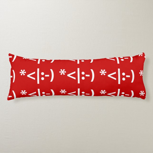 Christmas Elf Emoticon Xmas ASCII Text Art Body Pillow (Front)