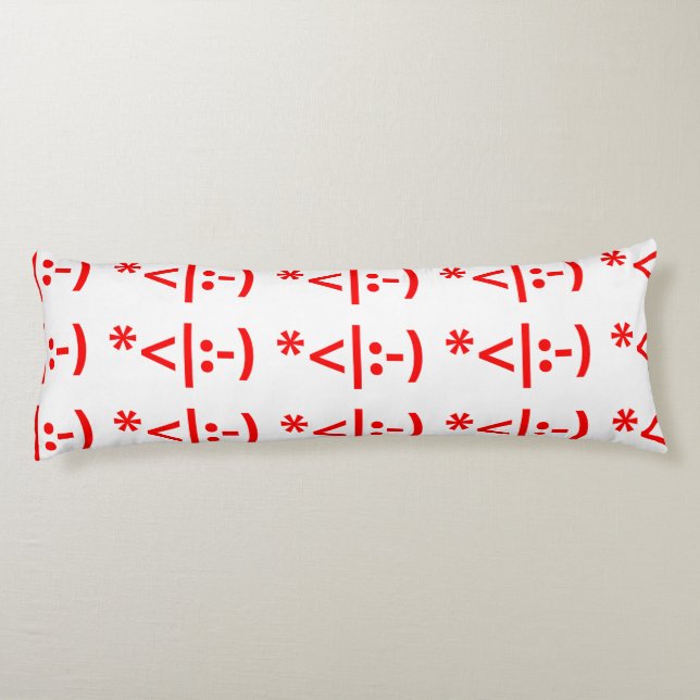 Christmas Elf Emoticon Xmas ASCII Text Art Body Pillow (Back)
