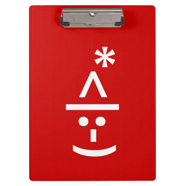 Christmas Elf Emoticon Xmas ASCII Text Art Clipboard (Front)