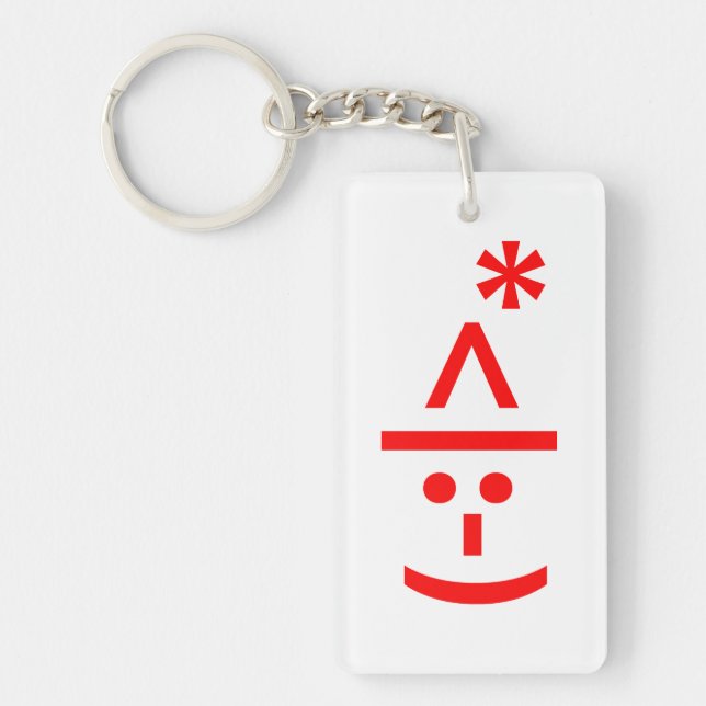 Christmas Elf Emoticon Xmas ASCII Text Art Keychain (Front)
