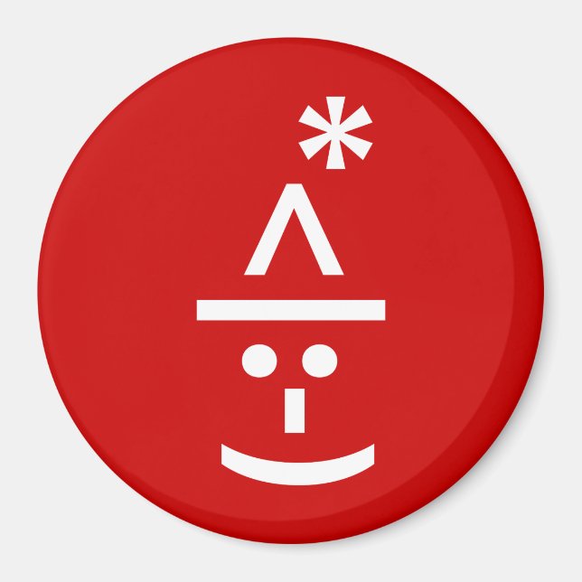 Christmas Elf Emoticon Xmas ASCII Text Art Magnet (Front)