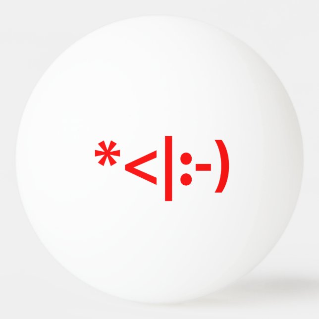 Christmas Elf Emoticon Xmas ASCII Text Art Ping Pong Ball (Back)