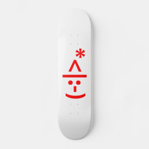 Christmas Elf Emoticon Xmas ASCII Text Art Skateboard