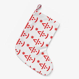 Christmas Elf Emoticon Xmas ASCII Text Art Small Christmas Stocking