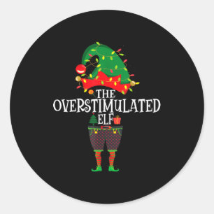 Christmas Elf Family Matching Group The Elf Overst Classic Round Sticker