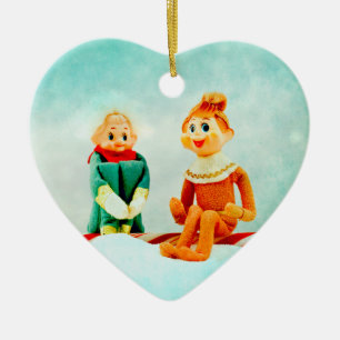 Christmas Elf First Date Ceramic Ornament