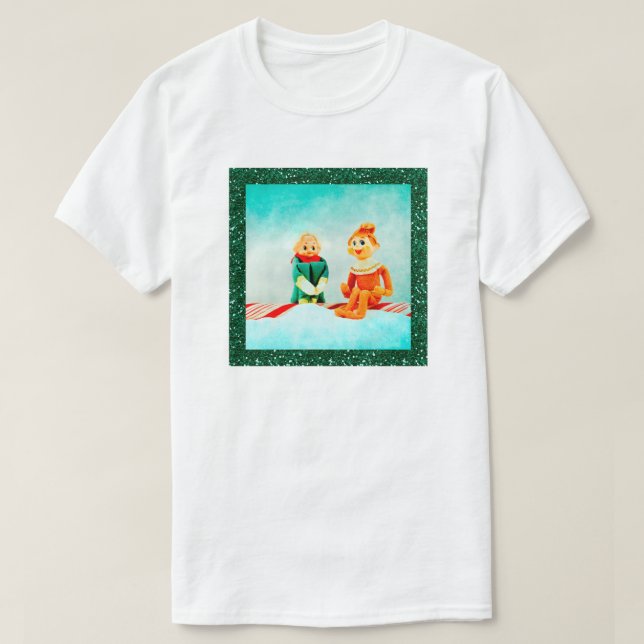 Christmas Elf First Date T-Shirt (Design Front)