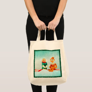 Christmas Elf First Date with Glitter Frame Tote Bag