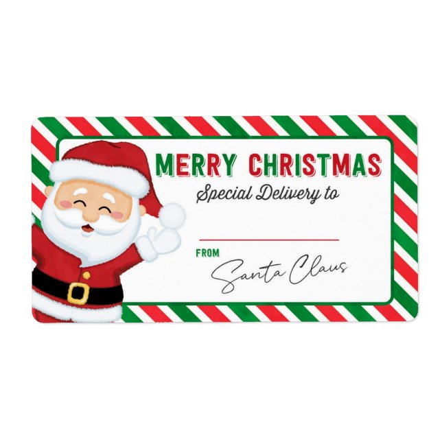 Christmas Elf From Santa Gift Sticker (Front)