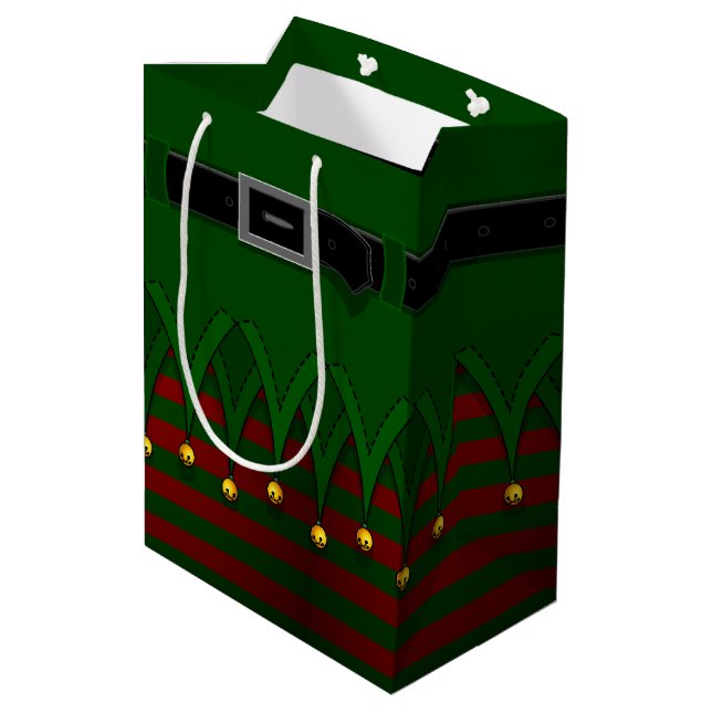 Christmas Elf Gift Bags Festive Holiday Bags (Back Angled)