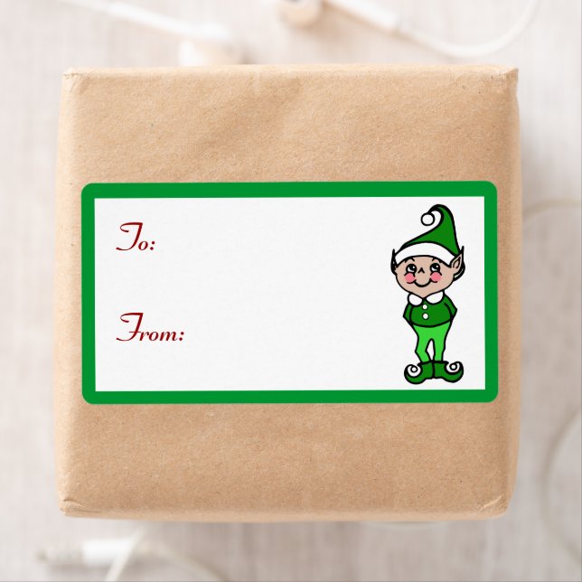 Christmas Elf Gift Tag Labels (Insitu)