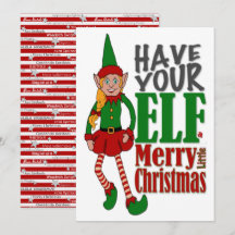 Christmas Elf Girl Greeting Card