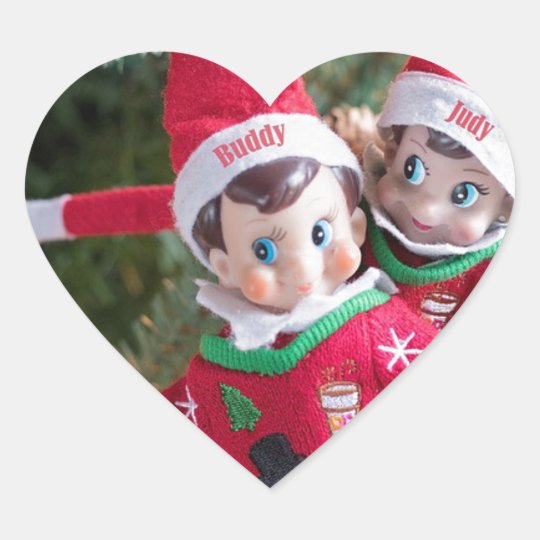 Christmas Elf Heart Sticker